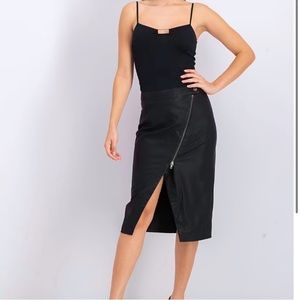 Free People Wrapped Up Faux leather skirt